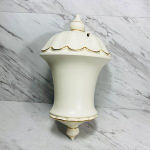 Wall Sconce Large White with Gold Trim Size 13”x7.5”x4”